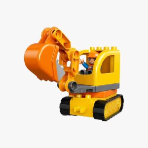 kids construction excavator toy – yellow & orange building truck with moving arm